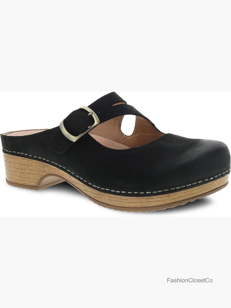 Women's Mules With Memory Foam Footbed, Buckle Closure